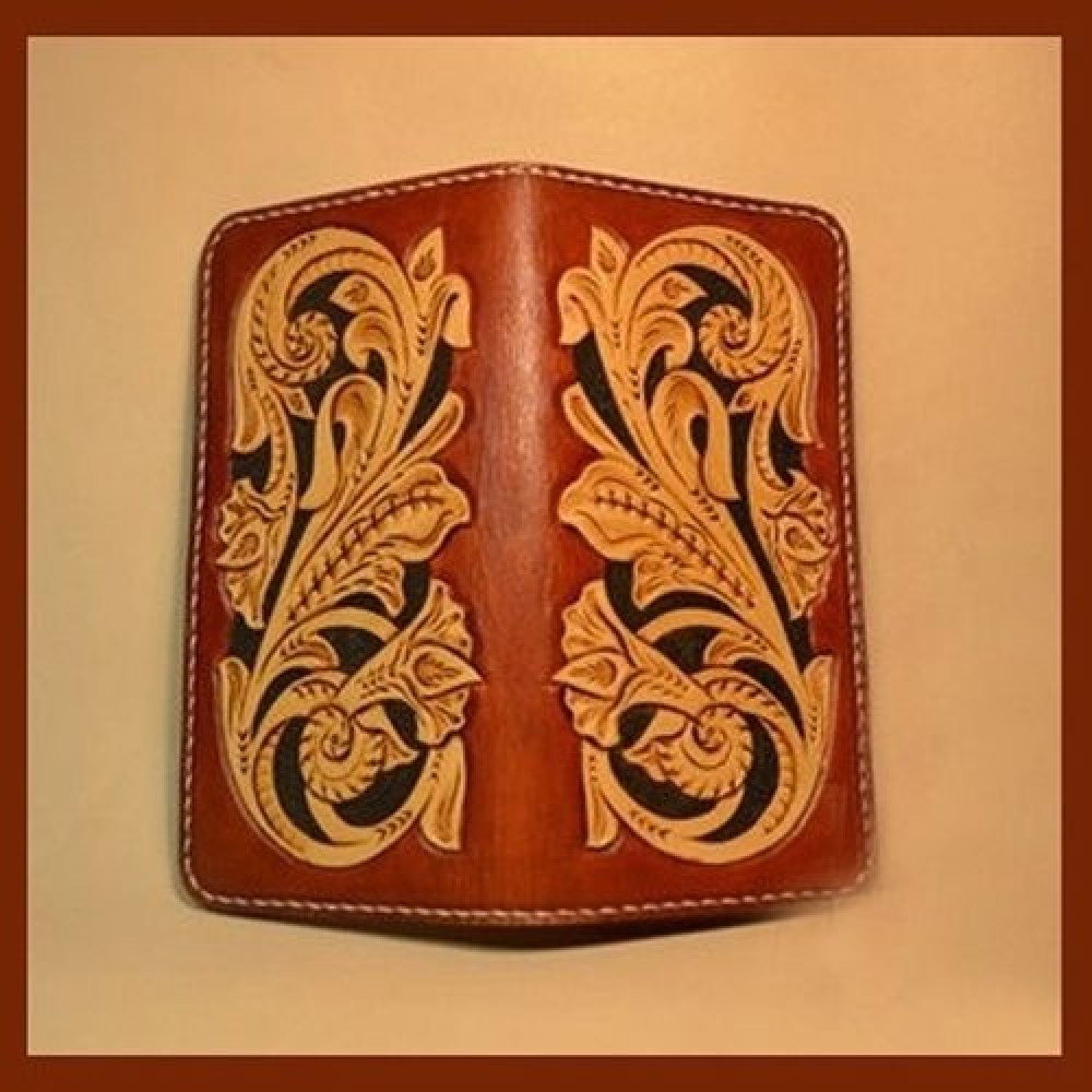 PDF Leather craft pattern long wallet pattern leather purse pattern ...